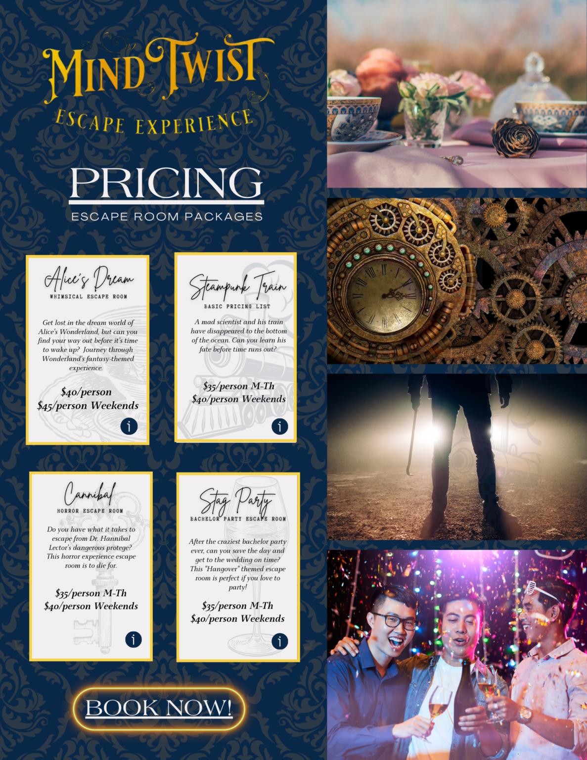 An infographic of our games and their pricing!